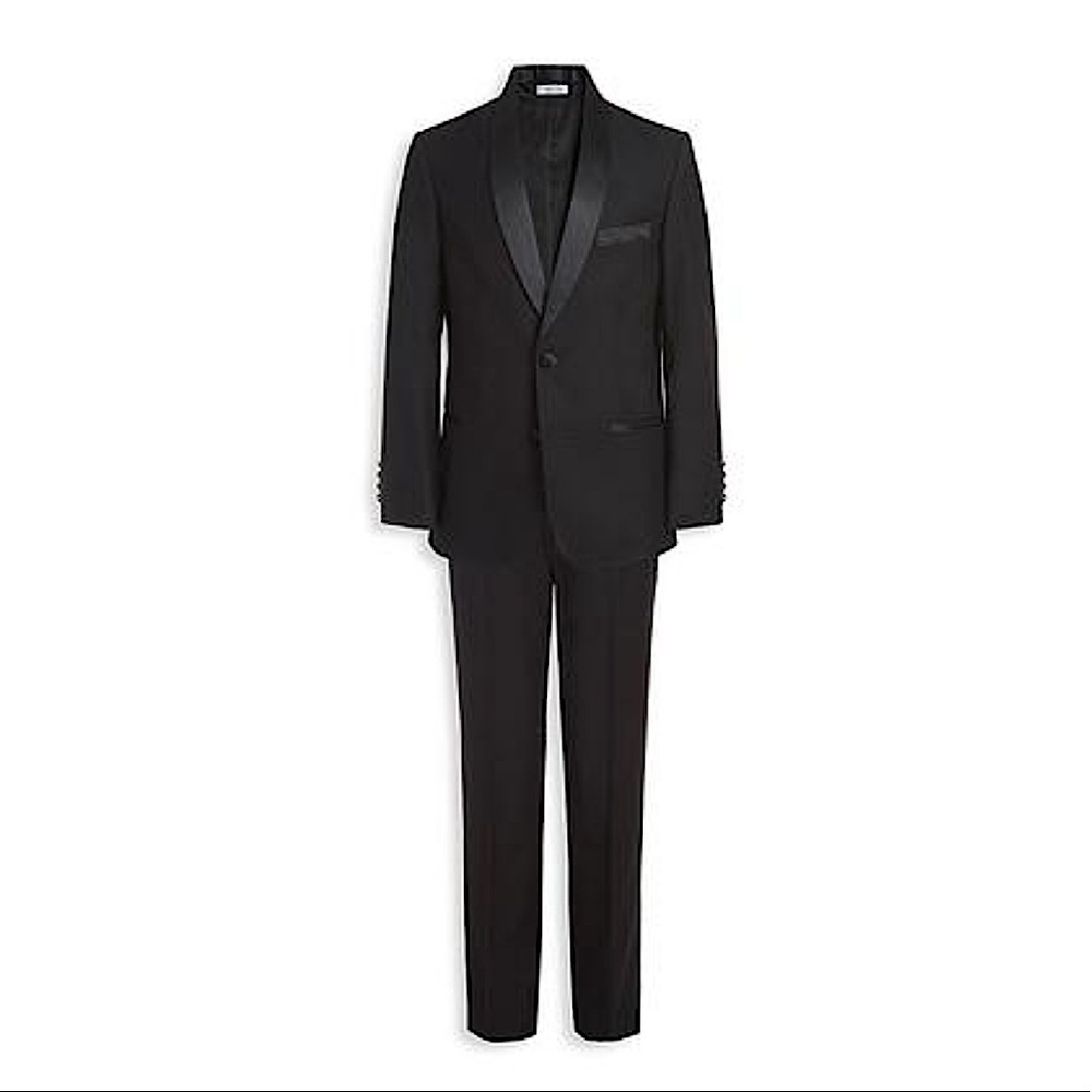 Calvin Klein Boy's Husky Tuxedo 2-Piece Suit Set - Black - Size 16